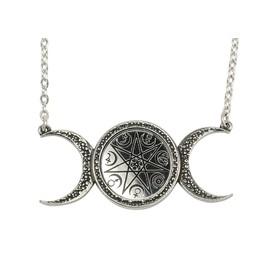 Alchemy Gothic The Magical Phase Women's Gothic Necklace Black/Silver, Pewter