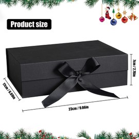 Gift Box, Gift Box with Lid, Gift Box with Bow Depth, Gift Box Set, Greeting Cards, Raffia Hamper Shreds, for Wedding, Birthday, Christmas