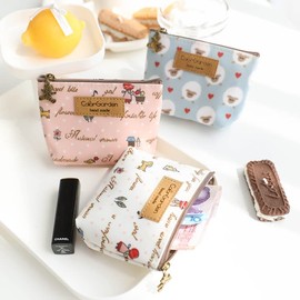 loco animo Pouch with Gusset S Size Lightweight Small Accessory Case Cute Makeup Pouch Bag in Bag Stylish Makeup Pouch Gift Use, flower, Small