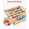 Gamenote Magnetic Alphabet Maze Board with 4 Activity Cards, Wooden