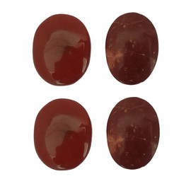 Sharvgun Reiki Aura Gift Set of 4pcs Crystal Healing Palm Stone Red Jasper Oval Shape Pocket Worry Stones Meditation