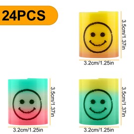 Lotsdonxia 24PCS Multi-Coloured Spring Mini Smiley Face Elastic Bands Children's Educational Toys Can be Used to Develop Children's Hands-On Skills