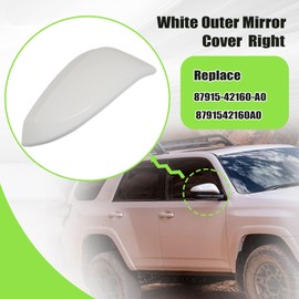 NLQR White Outer Mirror Cover Right Compatible with Toyota 4runner 2013-2023 / Rav4 2013-2015 / RAV4 HV 2016 Replace 8791542160A0 87915-42160-A0 Passenger Side