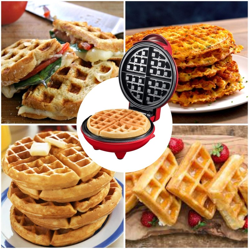 Burgess Brothers Mini Churwaffle Maker - Makes 4-Inch Waffles, Chaffles,
