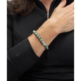 Cherry Tree Collection - Small, Medium, Large Sizes - Gemstone Beaded Bracelets For Women and Men - 8mm Round Beads (Burma Jade - Medium)