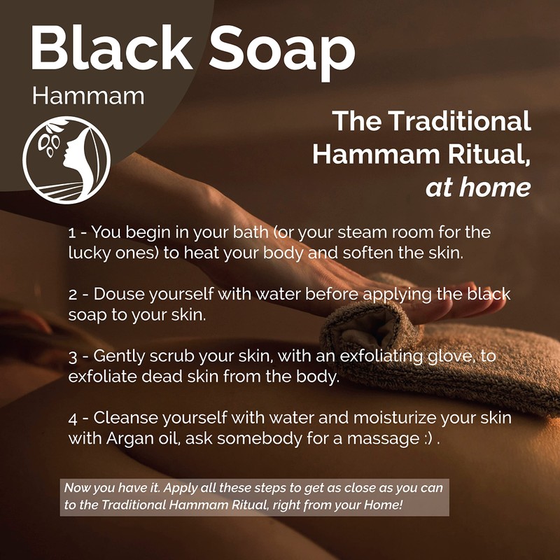Fatima's Garden Black Soap (Moroccan Beldi Soap) for a 100%