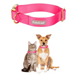 Babole Nylon Dog Collars Red for Small Puppy Dog,13 Colors,Adjustable Soft Comfortable Pet Collars with Safety Metal Buckle for Medium Large Boy&Girl&Female Dog(Rose Red,M)