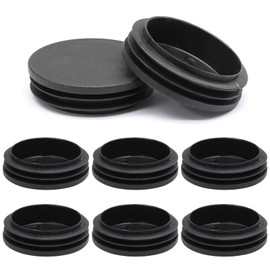 Hordion 8 Pcs 2 3/8" Round Plastic Plugs, Tubing End Cap Black Insert End Caps Floor Protector for Metal Tube Pipe Post Chairs Furniture