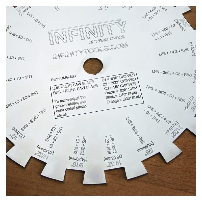 Infinity Cutting Tools Dado Measuring Gauge