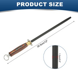 uxcell Honing Steel,12 Inch Sharpening Steel Honing Rod, High Hardness Sharpening Rod Knife Sharpener Steel for Kitchen Knife Black