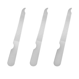 3 PCS Stainless Steel Nail Files, Metal Double-Sided Design | Easy to Clean, Small and Lightweight, for Home, Nail Salons, Beauty Parlors, Men and Women (Silver)