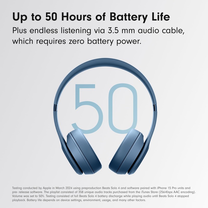 Beats Solo 4 - Wireless Bluetooth On-Ear Headphones, Slate Blue