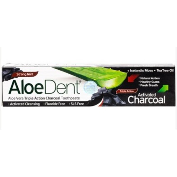 Aloe Dent Triple Action Activated Charcoal Toothpaste Fluoride Free 100ml