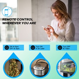 GreenSun Smart WLAN Socket, Smart WiFi Socket with Power Consumption Measurement, Schedule 16 A, 3600 W, Works with Alexa, Google Home, 2 Pieces