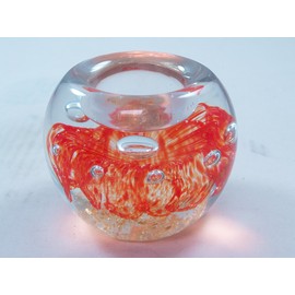 Tripact Inc M Design Art Handcraft Abstract Orange Candleholder Paperweight PW-836
