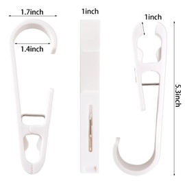 4Pcs Laundry Hooks with Clips Hanger, Multipurpose Plastic Clothes Pins, Single Clip Hangers, Socks Glove Boot Towels Clips for Bathroom Wardrobe Kitchen Travel Portable (White)