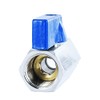 1/8 Inch Mini Ball Valve, Shut-Off Valve, Brass, Chrome-Plated, Blue