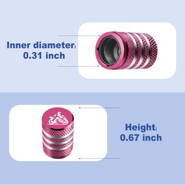 Aluminum Tire Valve Stem Caps Cover, 4-Pack, Metal Air Caps with Plastic Liner, Universal for Cars, Trucks, Motorcycles, Bikes (QMZ-Fen-MTC)