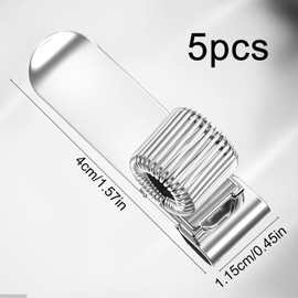 YBEATY 5 Pcs Metal Pen Holder Adjustable Single Spring Loop Pen Clip Holder Universal Silver Pencil Organizer Clip for Notebook Clipboard Journal