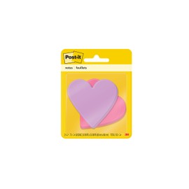 Post-it - Notas adhesivas en forma de corazn, colores surtidos, 2.6x2.6 in, 2 blocs, 75 hojas por bloc (7350-HRT)                                     