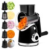 SUSTEAS Rotary Cheese Grater with Handle,Vegetable Slicer with 6 Interchangeable