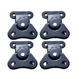 QLXHBOT Butterfly Twist Latch and Keeper Metal Hardware Toggle Clamp Hasp Box Chest Closure with Screws for Flight Case,1.97" x 1.5" Black 4 Pcs