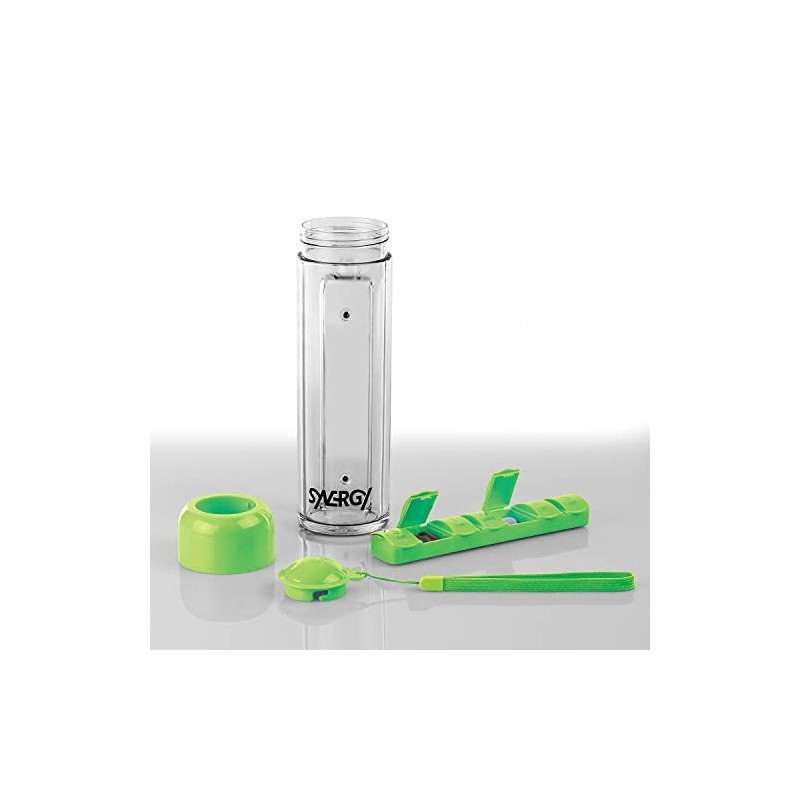 Portable 3-in-1 Water Bottle & Pill Organizer - 400ml