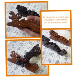 GRIRIW 2Pcs Chinese Calligraphy Pen Holder Wooden Brush Rest Stand for Desk Stable Pen Rack with Elegant Design for Calligraphy Practice and Desktop Decor