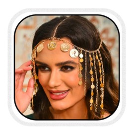 Fashband Gold Sequin Tassel Headband Festival Costume Party Headwear Hair Accessories for Women, /, No Gemstone