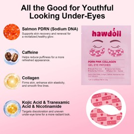 PDRN Collagen Under Eye Patches, Cooling Caffeine Eye Masks 6 Pairs