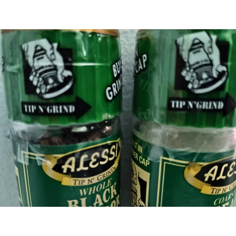 Alessi® Coarse Sea Salt and Whole Black Peppercorns Grinder Set