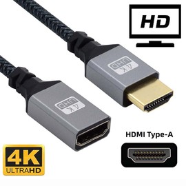 cablecc Câble d'extension HDMI 1.4 Type A mâle vers femelle A connecteur Droit 90 degrés Compatible HDTV 4K 60Hz 3D
