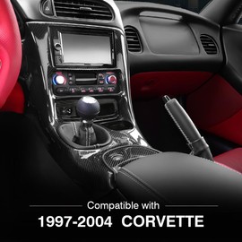 G-PLUS Double Din Radio Center Dash Bezel Kit 10407815, Fit For Chevy Corvette C5 1997 1998 1999 2000 2001 2002 2003 2004 Carbon Fiber Black