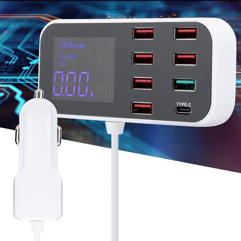 8 Ports Multiple USB Fast Chargers Charging Station Hubs Digital