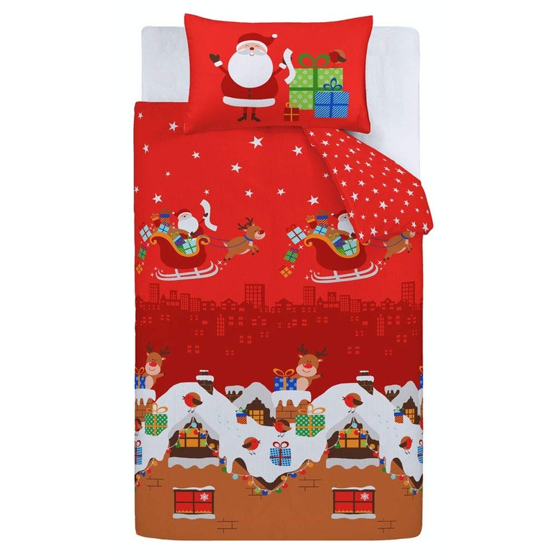 Catherine Lansfield Santa's Easy Care Junior Duvet Set Multicolour