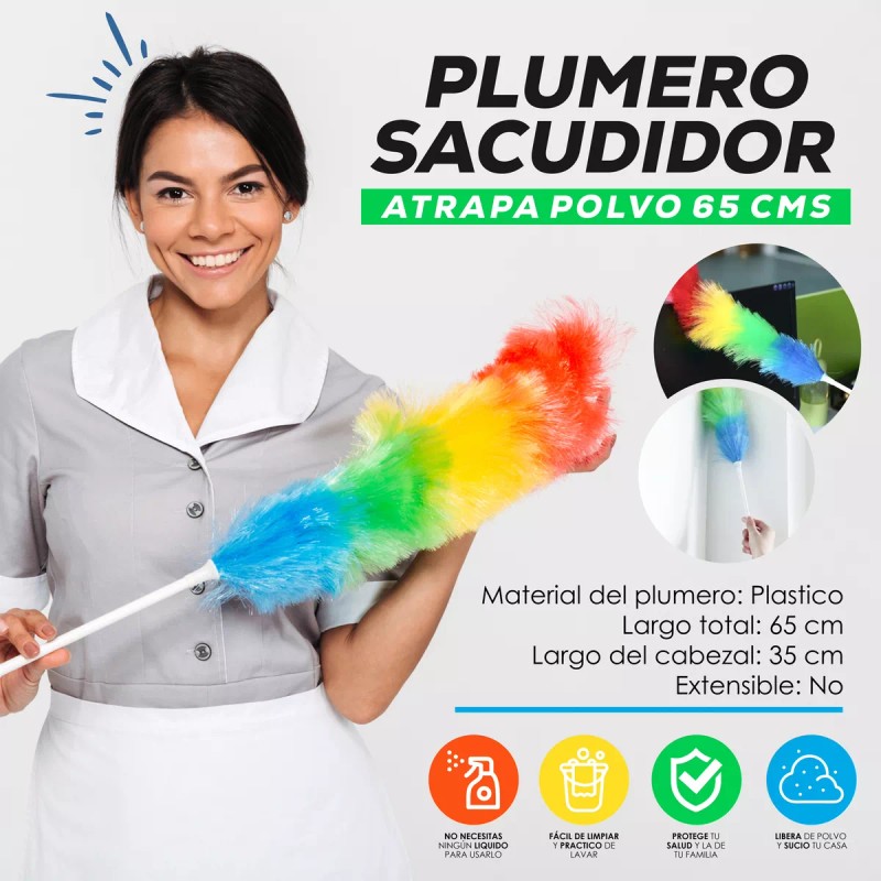 Plasticocina Plumero Sacudidor 65cm Atrapa Polvo Multicolor Practico