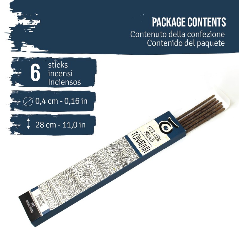 Copal Tonatiuh Natural Incense Sticks, 100% Natural Copal Resin from