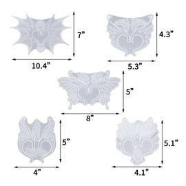BIGEBO 5 Set Ear Cuffs Resin Molds, Butterfly Shaped Elf Ear Clip Silicone Mold Earring Resin Molds for DIY Handicraft Earring Jewellery Decor