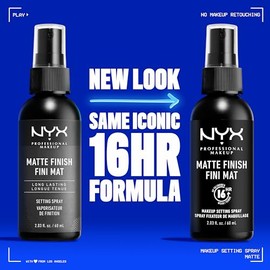 NYX PROFESSIONAL MAKEUP - Spray fijador de maquillaje, acabado mate, bruma facial de larga duración de hasta 16 horas, fórmula vegana