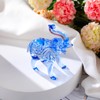 Ornalrist Crystal Blue Elephants Figurines Glass Decor Animal Figurines, Elephant