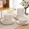 AmorArc Ceramic Dinnerware Sets, Wavy Rim Stoneware Plates and Bowls