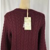 Chelsea Violet Women Sweater Pullover Medium Wool Cable Asymmetric Burgundy