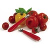 Norpro Descorazonador de Frutas de Acero Inoxidable, Rojo y Acero