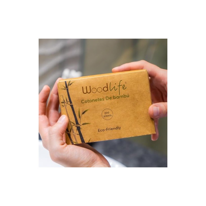 Woodlife® - Paquete de 800 Cotonetes de Bambú, Ecológicos, Biodegradables