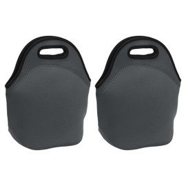 PATIKIL Neoprene Lunch Bags, 2Pack 12"x6"x12" Insulated Lunch Bags Reusable Bento Bags Thermal Lunch Tote for Men and Women, Grey