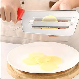 Stainless Steel Handheld Vegetable Chopper - Chip Cutter, Fruit Slicer, Cooking Hand Tool for Carrots, Potatoes, Salad