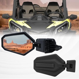 HAKA TOUGH Side Mirrors for Can Am Commander Accessories 2021-2023, Rear View Mirror for Can Am Maverick Trail Accessories Folding Break Away Shatter Proof RearView Mirror, Replace #715003639