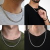 ALEXCRAFT Silver Chain for Men Women Cuban Link Chain Necklace