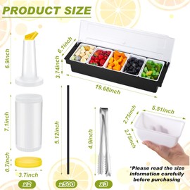 Mifoci 23 Pcs Bartender Supplies Kit Garnish Tray for Bartenders with Lid Bar Caddy 3 Tier Glass Rimmer 13 Pcs Cocktail Shaker Set with Bar Accessory for Home Beginners(5 Compartments)