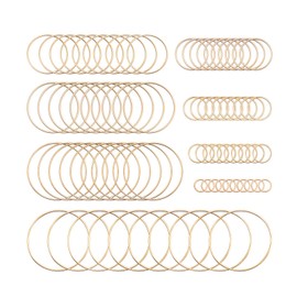 Pack of 80 Earring Frames Stainless Steel Hollow Charm Pendant Geometric Charms Hollow Frame Pendant with 8 Sizes Golden Bezel Pendant for DIY Jewellery Making Accessories, Stainless Steel, Without